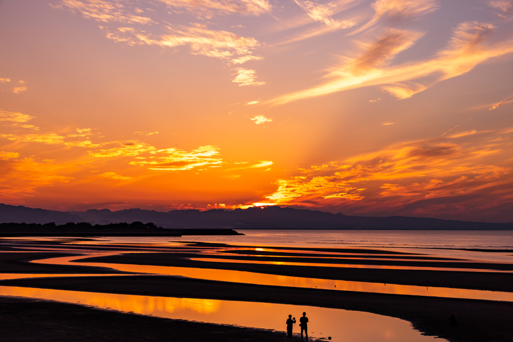 真玉の夕日