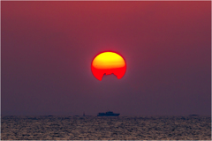 玄界灘の夕日