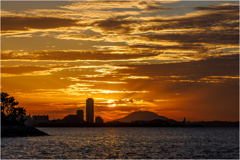 博多湾の夕日