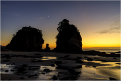 人形岩の夕暮れ2