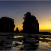 人形岩の夕暮れ2
