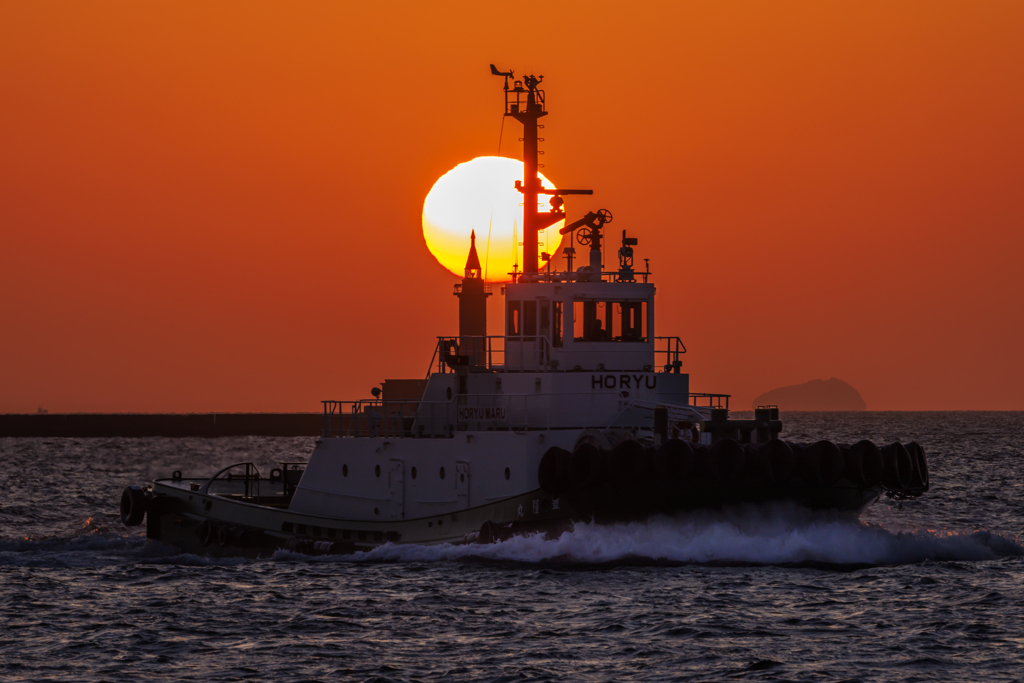 博多湾の夕日