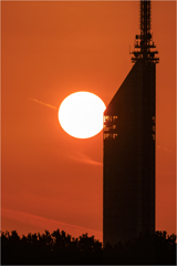 展望室と夕日
