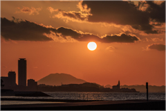 博多湾の夕日