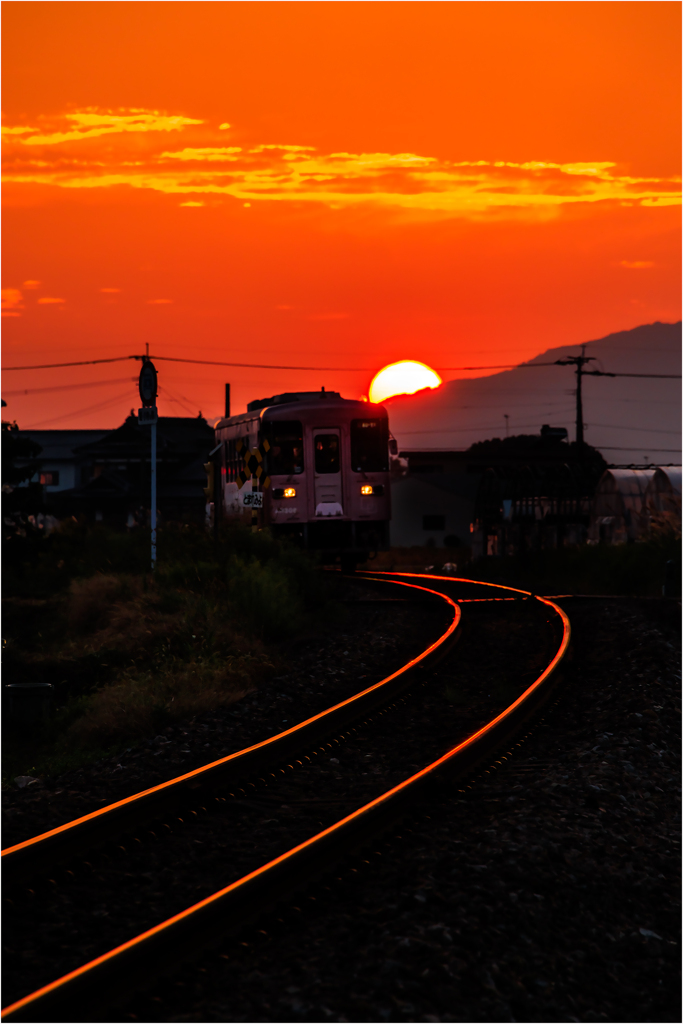 夕暮れの鉄道2