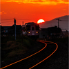 夕暮れの鉄道2