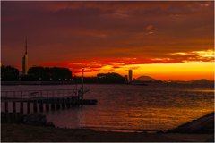 博多湾の夕暮れ1