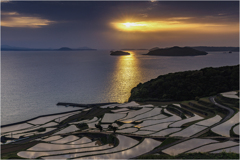 夕刻の棚田