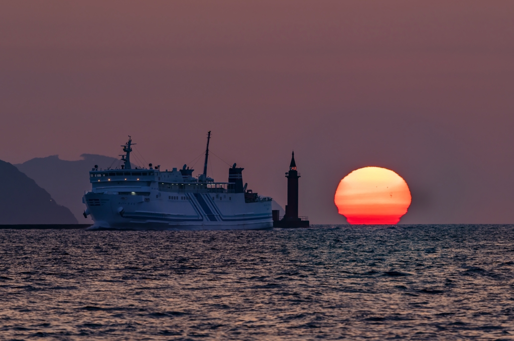 博多湾の夕日