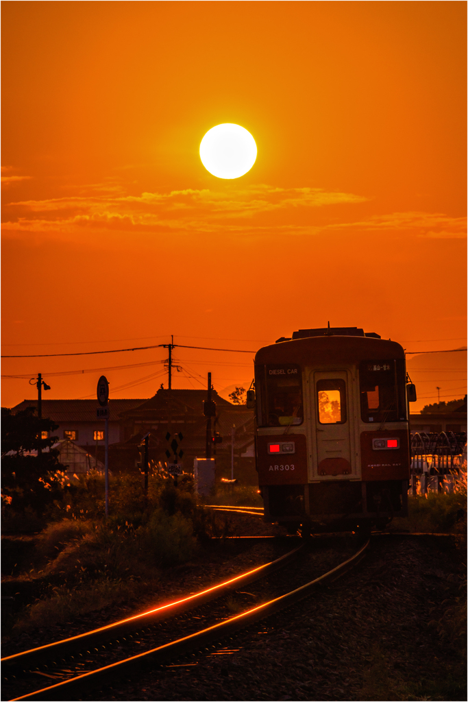 夕暮れの鉄道