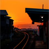 夕暮れの駅舎2
