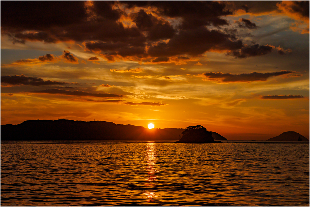 博多湾の夕日