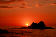 玄界灘の夕日