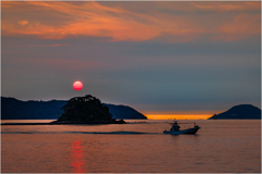 博多湾の夕日