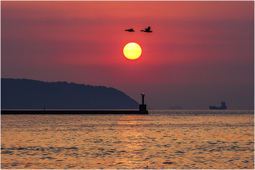博多湾の夕日