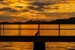 博多湾の夕焼け