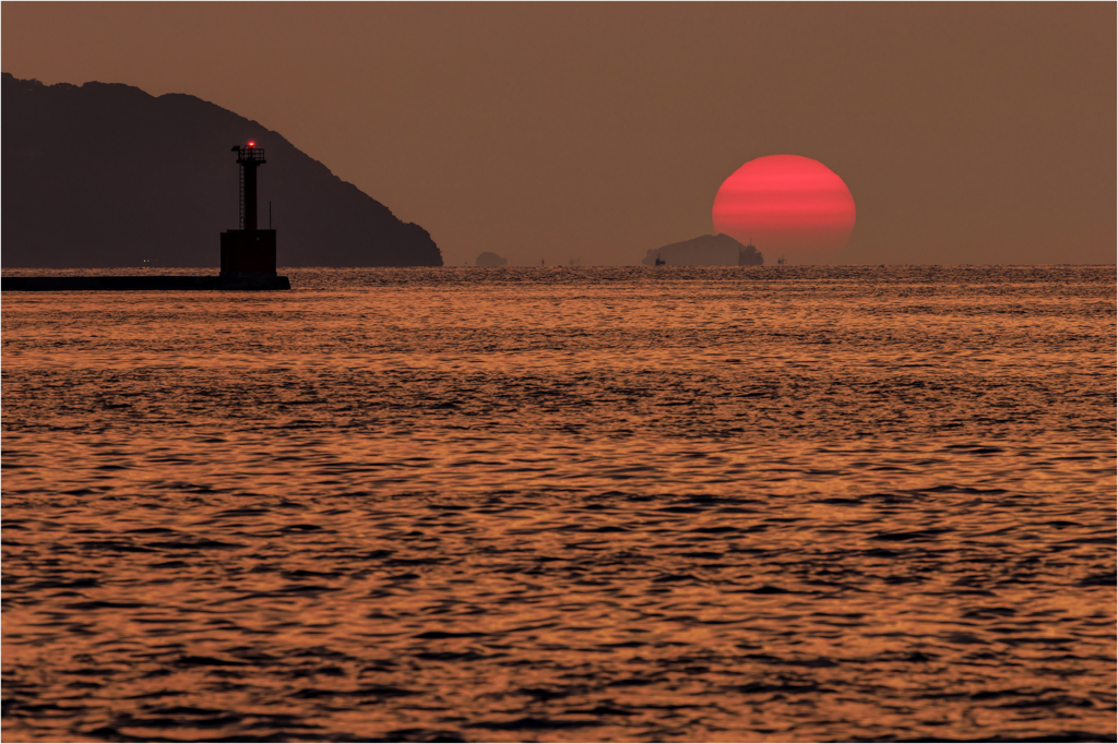 博多湾の夕日