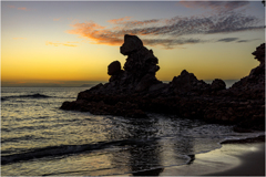 人形岩の夕暮れ