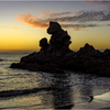 人形岩の夕暮れ