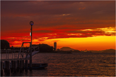 博多湾の夕暮れ2