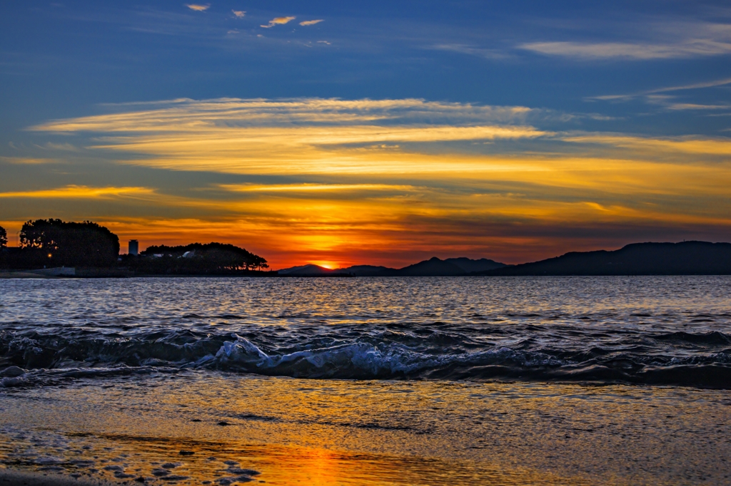 博多湾の夕暮れ
