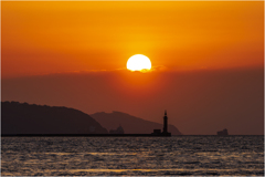 博多湾の夕日