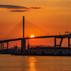 福岡都市高と夕日