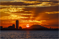 博多湾の夕日2