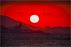 博多湾の夕日2