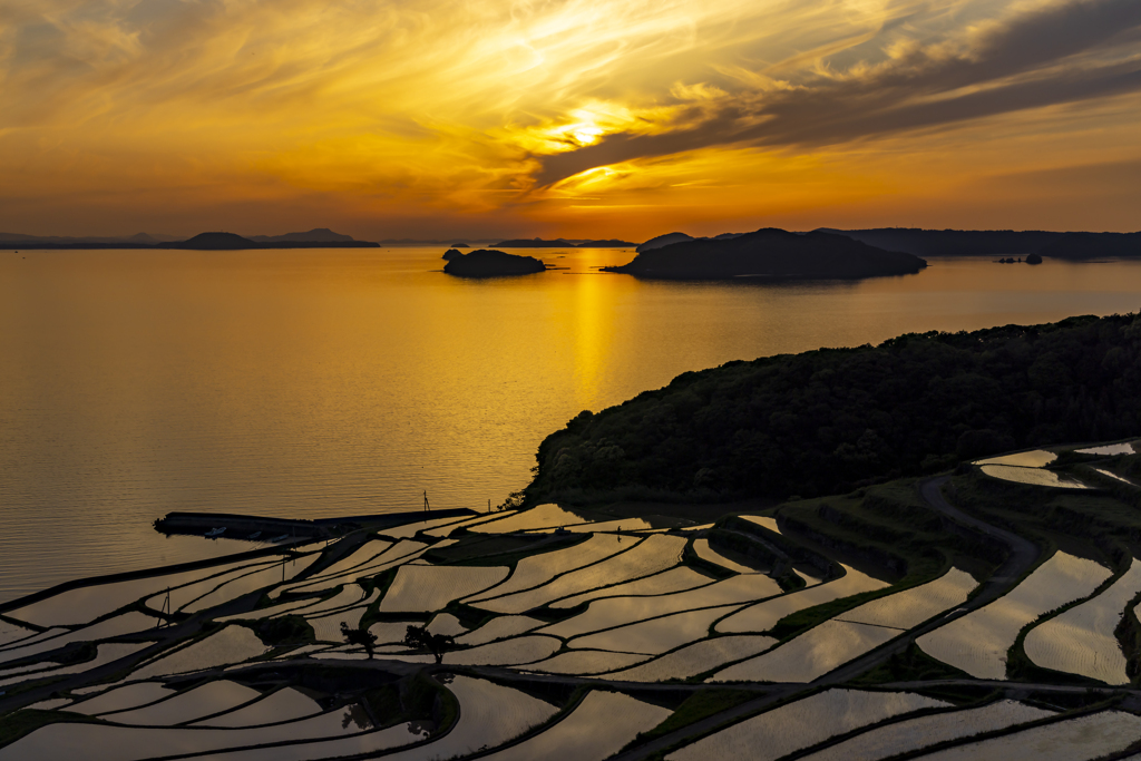 土谷の夕日