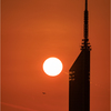 タワーと夕日