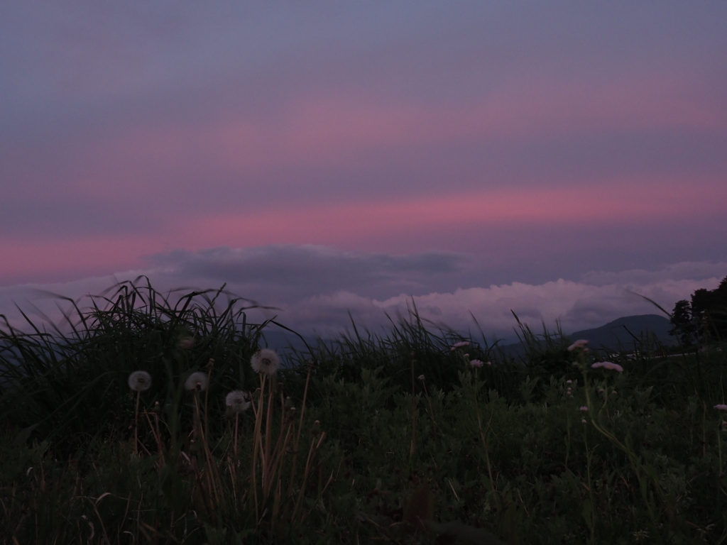 夕焼の東空