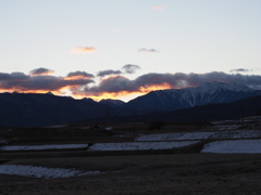 仙丈の朝焼け