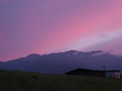 梅雨時期の夕焼け