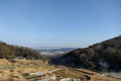 暗峠から見る段々畑と奈良の街