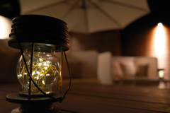 外で夜更かし