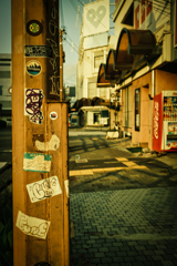 branded lightpost at Izumisano Station