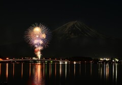 河口湖冬花火