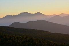 北アルプスの朝