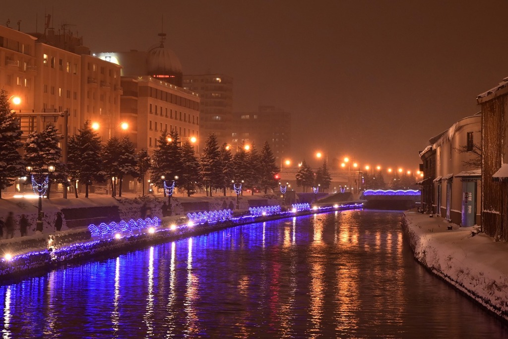 小樽運河の夜