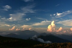 北アルプス夕景