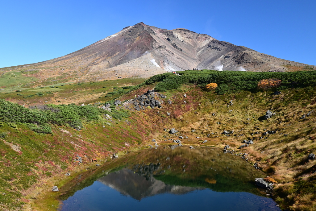 旭岳とすり鉢池