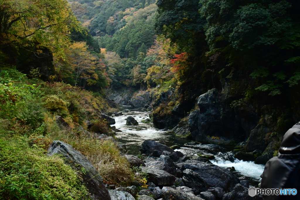 深まる渓谷の秋