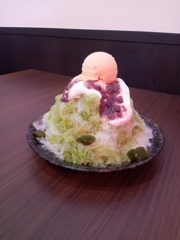 抹茶と小豆のかき氷