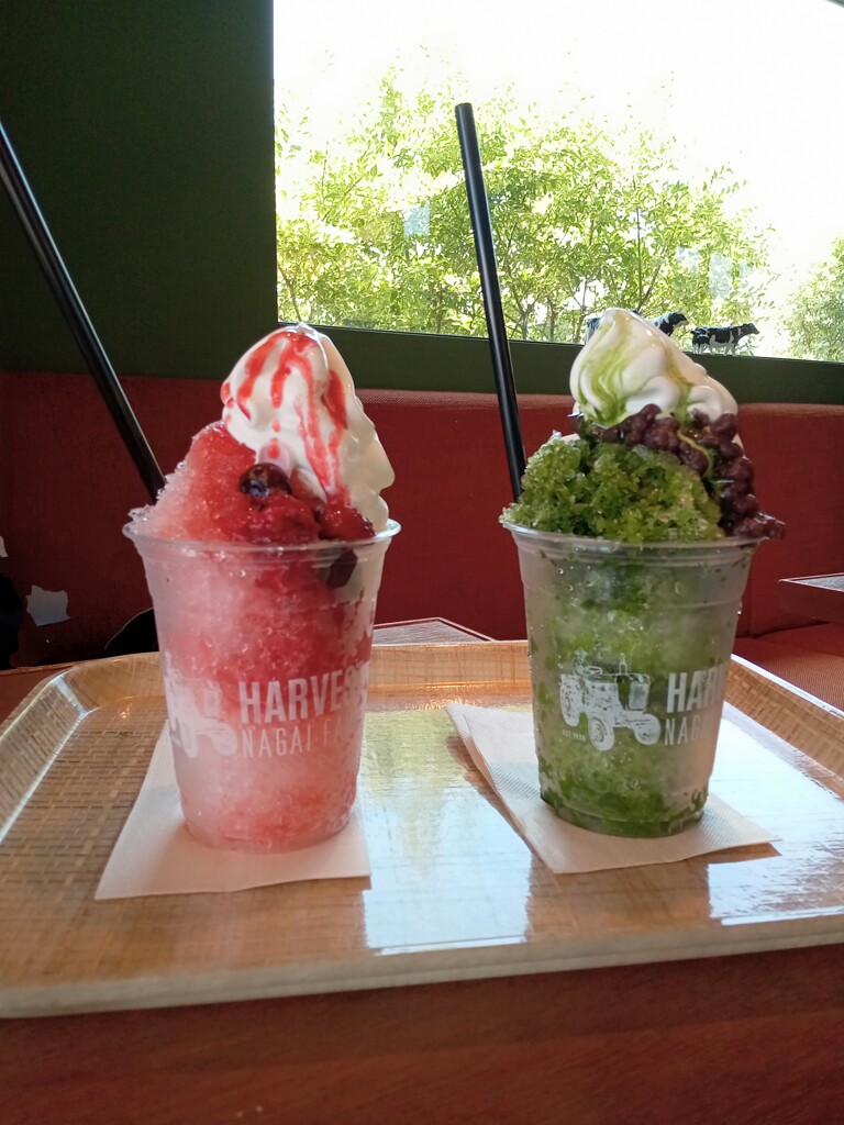 ベリーと抹茶のかき氷