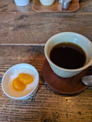 みかんミルクゼリーとコーヒー
