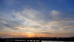 荒川土手から夏至の夕暮れ