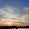 荒川土手から夏至の夕暮れ