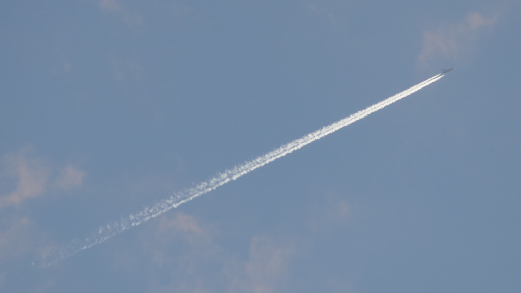荒川土手から純白なジェット