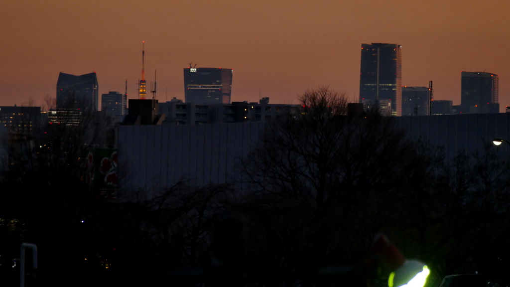 荒川土手から隅田川の向芝方面~麻布台方面の夜景